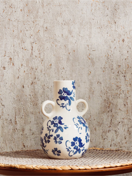 Donna Blue Vase In Vintage Ceramic
