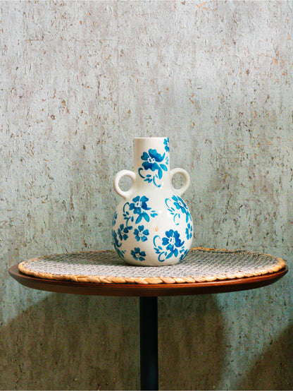 Donna Blue Vase In Vintage Ceramic
