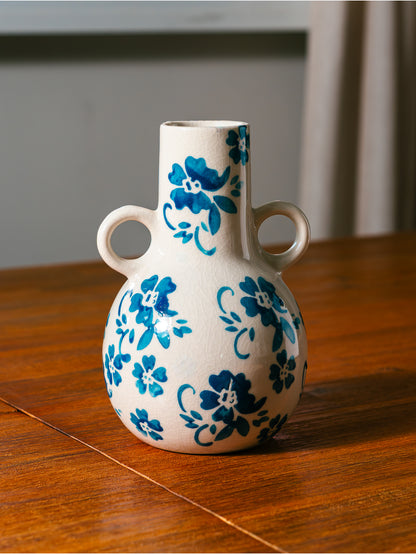 Donna Blue Vase In Vintage Ceramic